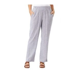 Briggs Pants Sz M Linen Blend Pull On Pockets
Striped Button Detail Vacation